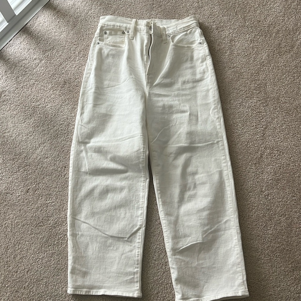 Madewell The Perfect Vintage Wide Leg Crop Jean in white